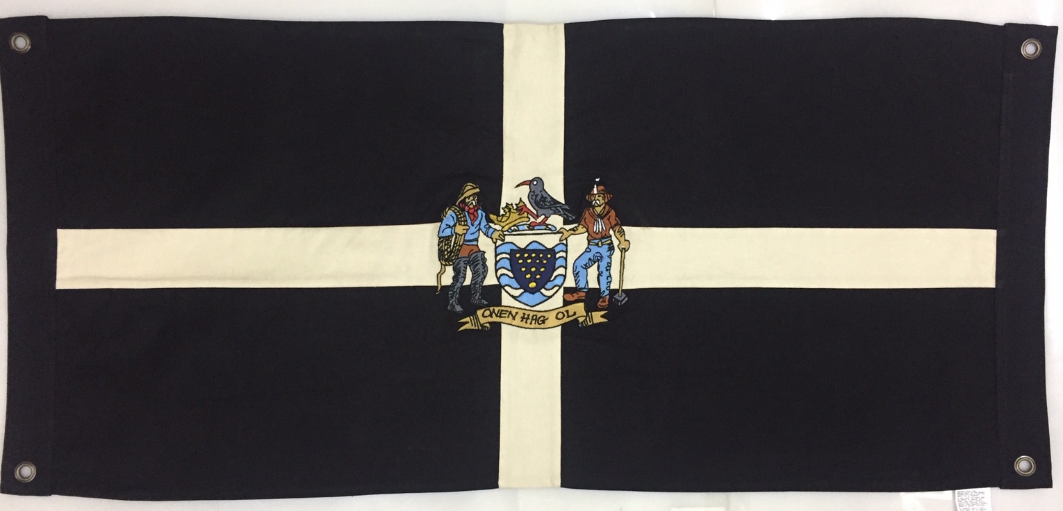 20'' x 40'' Stitched Cornwall Flag with Embroidered Crest