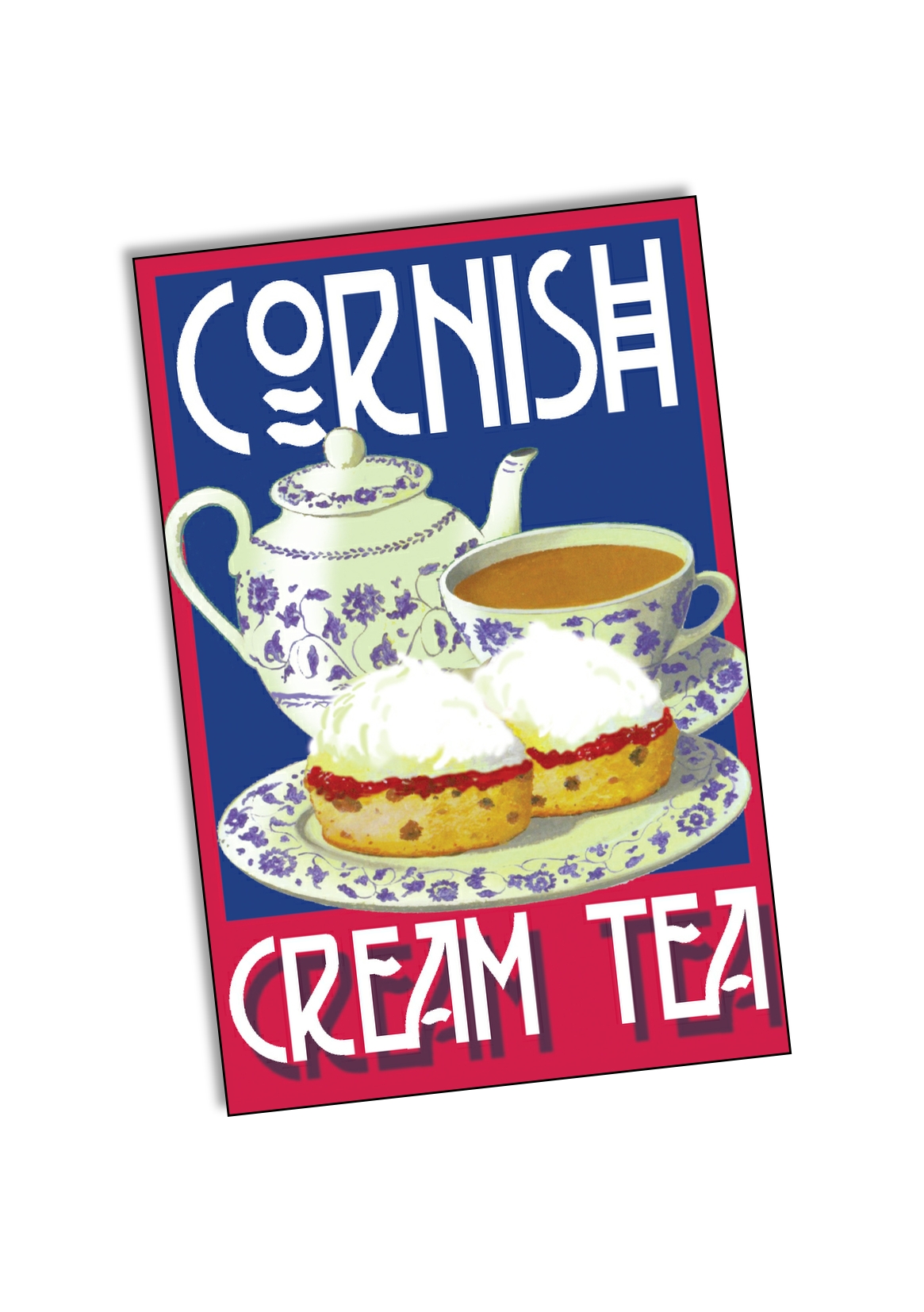 Tin Plate Magnet Retro Cornish Cream Tea