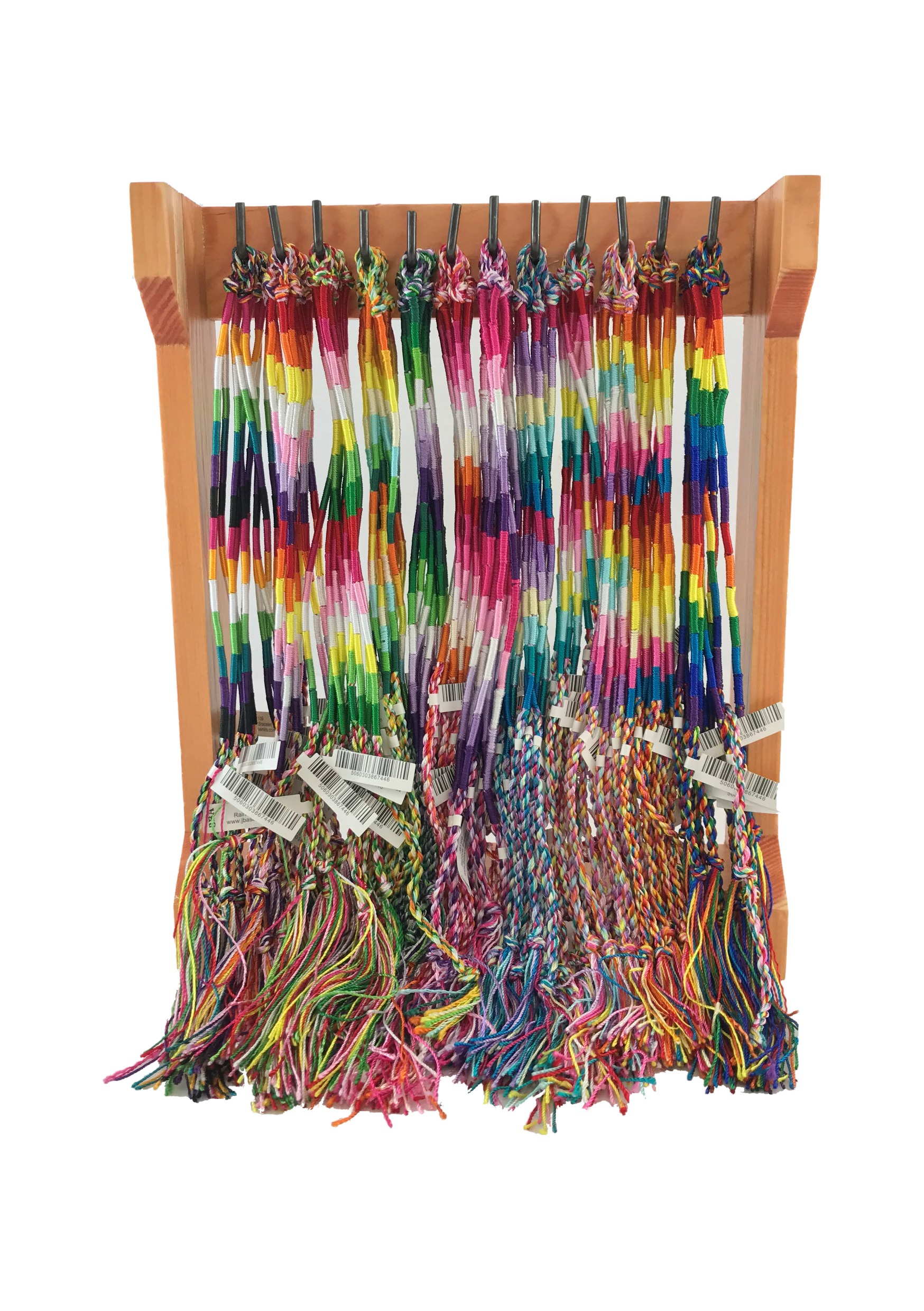 Rainbow Friendship Bracelet on stand