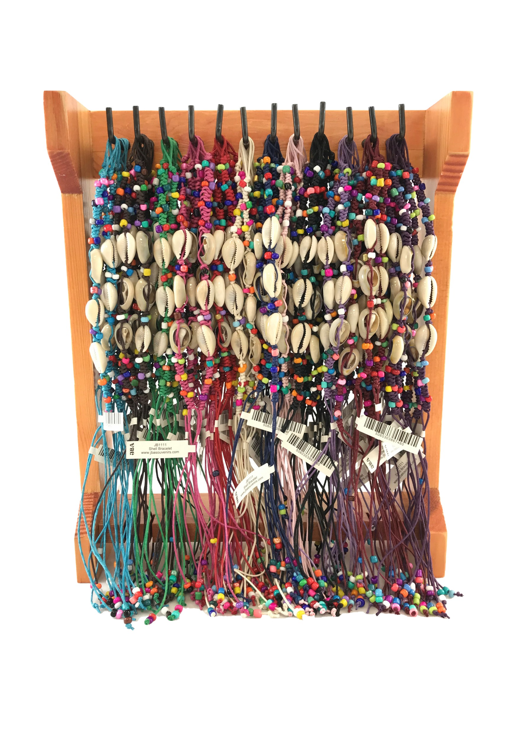 Shell Friendship Bracelet on stand