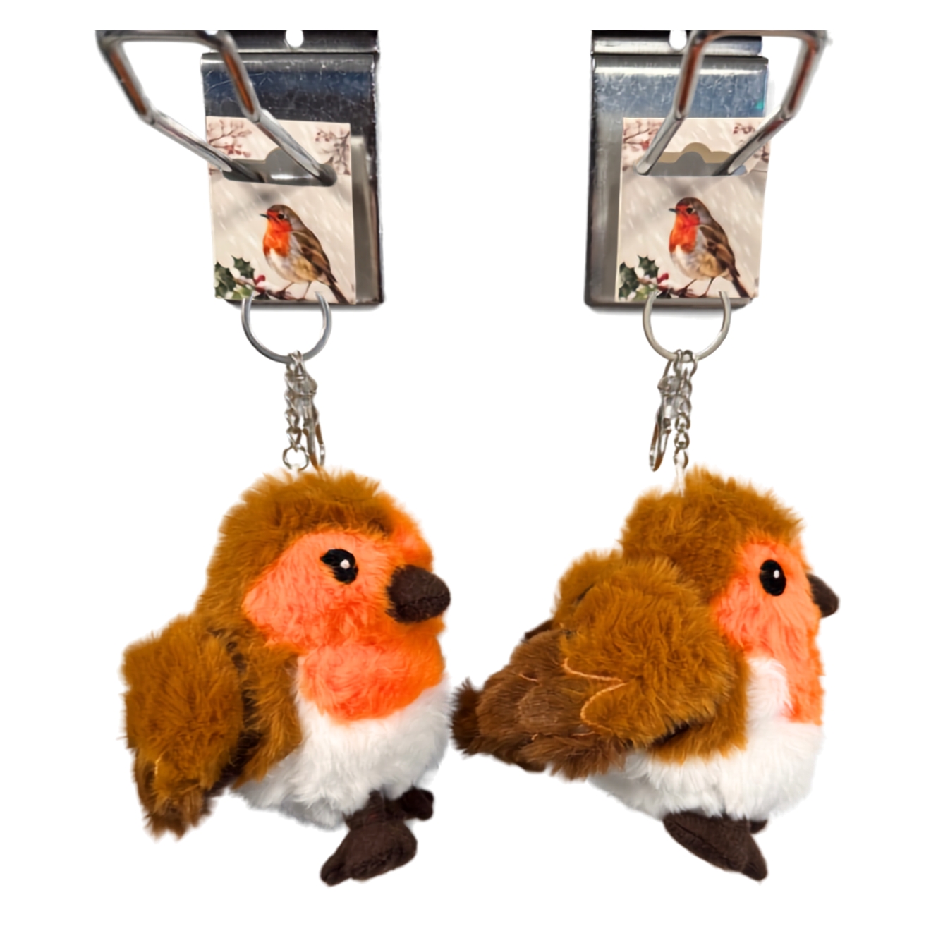 Robin eco plush bag clip keyring