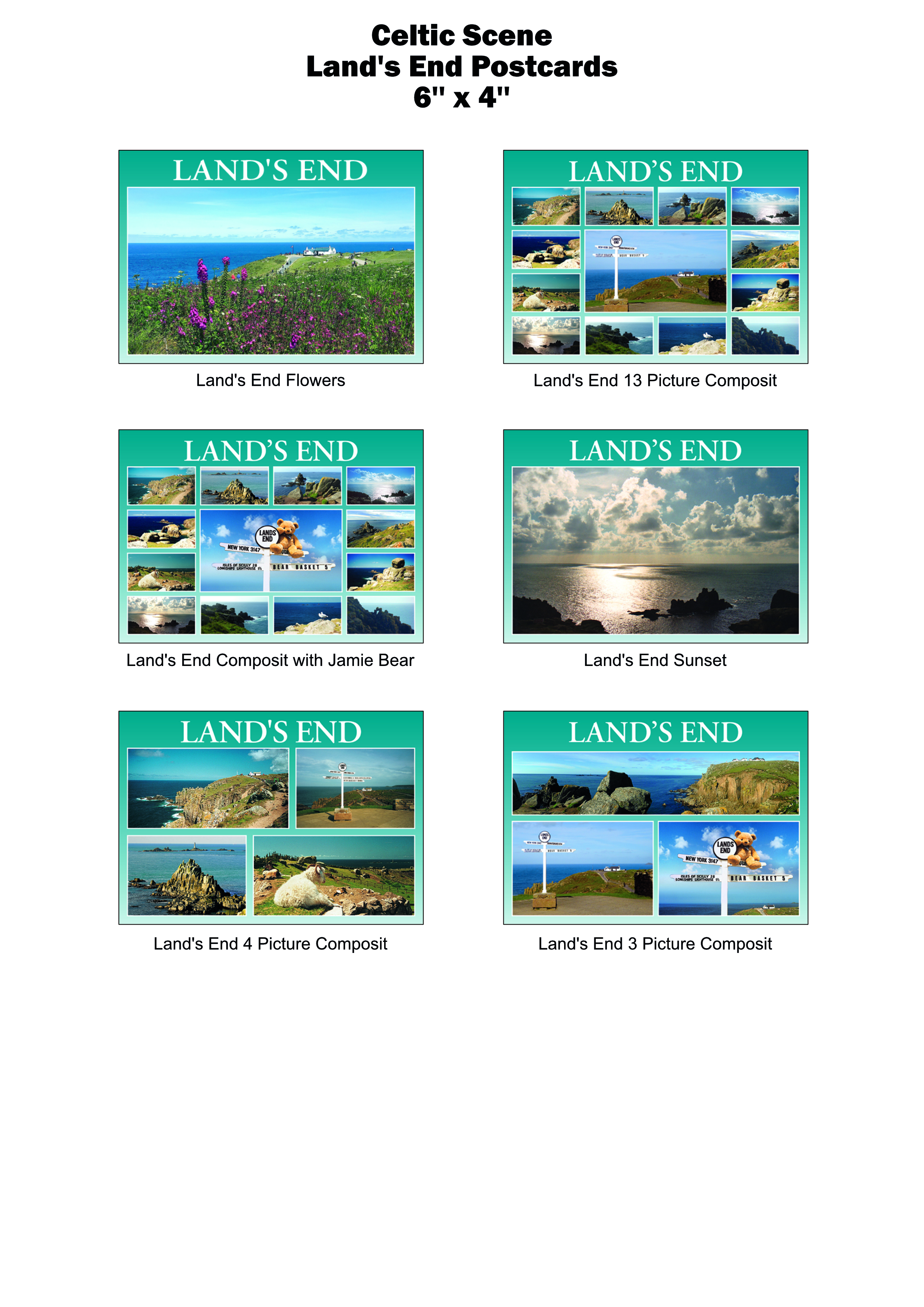 Land's End Celtic Scene Postcards